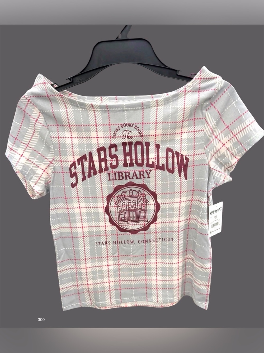 *new* Gilmore Girls Stars Hollow Library Graphic Print Cropped T-Shirt